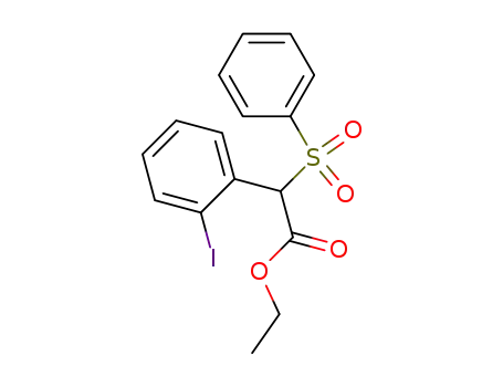 Benzeneacetic acid, 2-iodo-a-(phenylsulfonyl)-, ethyl ester