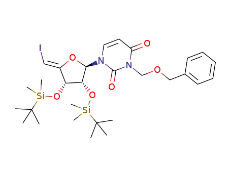 (Z)-3-(benzyloxymethyl)-1-[2,3-di-O-(tert-butyldimethylsilyl)-4,5-dehydro-5-deoxy-5-iodo-β-D-ribopentofuranosyl]uracil