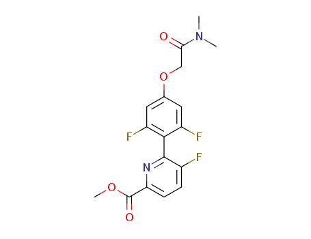 Molecular Structure of 1395986-73-8 (methyl 6-(4-(2-(dimethylamino)-2-oxoethoxy)-2,6-difluorophenyl)-5-fluoropicolinate)
