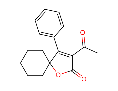 Molecular Structure of 1373648-45-3 (3-acetyl-5,5-pentamethylen-4-phenylfuran-2(5H)-one)