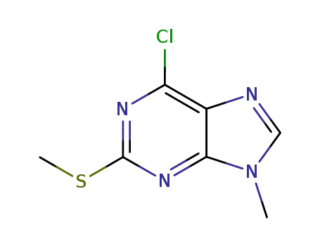 Molecular Structure of 40423-35-6 (2-METHYLTHIO-6-CHLORO-9-METHYLPURINE (2MeS6Cl9MeP))