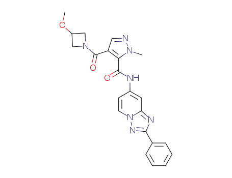 4-(3-methoxyazetidine-1-carbonyl)-1-methyl-N-(2-phenyl-[1,2,4]triazolo[1,5-a]pyridin-7-yl)-1H-pyrazole-5-carboxamide