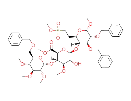 methyl 6-O-benzyl-2,3,4-tri-O-methyl-α-D-glucopyranosyl-(1->4)-(methyl 3-O-methyl-β-D-glucopyranosyluronate)-(1->4)-2,3-di-O-benzyl-6-deoxy-6-C-(methyl sulfonatomethyl)-α-D-glucopyranoside