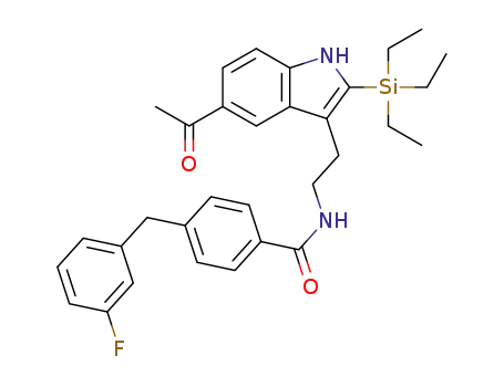 N-(2-(5-acetyl-2-(triethylsilyl)-1H-indol-3-yl)ethyl)-4-(3-fluorobenzyl)benzamide