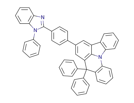 Molecular Structure of 1290058-19-3 (8,8-Diphenyl-6-[4-(1-phenyl-1H-benzoimidazol-2-yl)-phenyl]-8H-indolo[3,2,1-de]acridine)