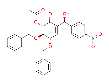 (1S,5S,6R)-5,6-bis(benzyloxy)-3-((S)-hydroxy(4-nitrophenyl)methyl)-2-oxocyclohex-3-enyl acetate