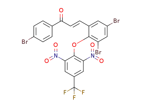 (E)-1-(4-bromophenyl)-3-(3,5-dibromo-2-(2,6-dinitro-4-(trifluoromethyl)phenoxy)phenyl)prop-2-en-1-one