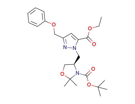 (R)-4-(5-ethoxycarbonyl-3-phenoxymethyl-pyrazol-1-ylmethyl)-2,2-dimethyl-oxazolidine-3-carboxylic acid tert-butyl ester