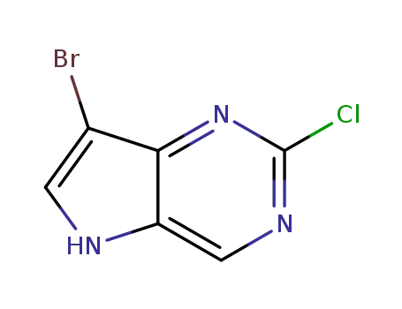 Molecular Structure of 1429882-36-9 (7-bromo-2-chloro-5H-pyrrolo[3,2-d]pyrimidine)