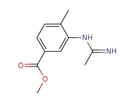 Molecular Structure of 773103-89-2 (Benzoic acid, 3-[(1-iminoethyl)amino]-4-methyl-, methyl ester (9CI))