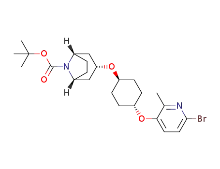 (1,3s,5S)-tert-btyl 3-((1,4R)4-(6-bromo-2-methylpyridin-3-yloxy)cyclohexyloxy)-8-azabicyclo[3.2.1]octane-8-carboxylate