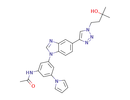 N-(3-(5-(1-(3-hydroxy-3-methylbutyl)-1H-1,2,3-triazol-4-yl)-1H-benzo[d]imidazol-1-yl)-5-(1H-pyrrol-1-yl)phenyl)acetamide