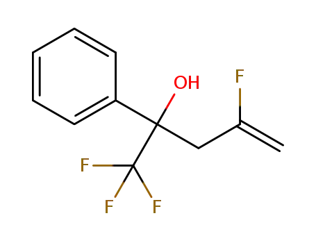 Molecular Structure of 1432503-24-6 (1,1,1,4-tetrafluoro-2-phenylpent-4-en-2-ol)