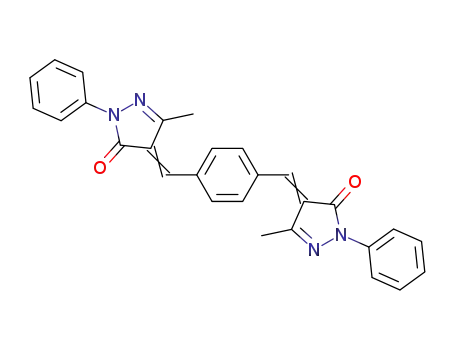 Molecular Structure of 306765-12-8 (4,4'-(1,4-phenylenebis(methanylylidene))bis(3-methyl-1-phenyl-1H-pyrazol)-5(4H)-one)
