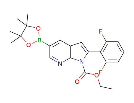 2-(2,6-difluoro-phenyl)-5-(4,4,5,5-tetramethyl-[1,3,2]dioxaborolan-2-yl)-pyrrolo[2,3-b]pyridine-1-carboxylic acid ethyl ester