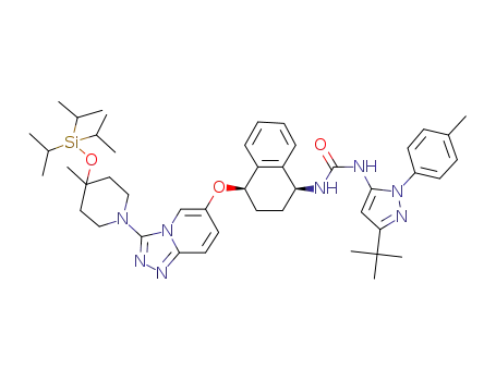 1-(5-tert-butyl-2-p-tolyl-2H-pyrazol-3-yl)-3-((1S,4R)-4-[3-(4-methyl-4-triisopropylsilanyloxy-piperidin-1-yl)-[1,2,4]triazolo[4,3-a]pyridin-6-yloxy]-1,2,3,4-tetrahydro-naphthalen-1-yl)-urea