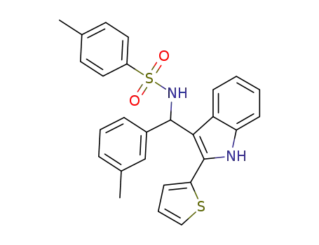 N-((2-(thiophen-2-yl)-1H-indol-3-yl)(m-tolyl)methyl)toluenesulfonamide