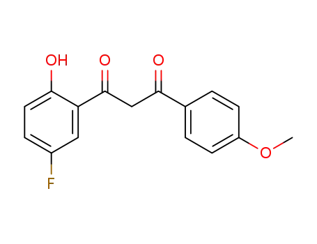 Molecular Structure of 850799-88-1 (1-(5-fluoro-2-hydroxyphenyl)-3-(4-methoxyphenyl)propane-1,3-dione)