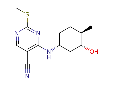 4-((1R,3R,4R)-3-hydroxy-4-methylcyclohexylamino)-2-(methylthio)pyrimidine-5-carbonitrile