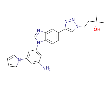 4-(4-(1-(3-amino-5-(1H-pyrrol-1-yl)phenyl)-1H-benzo[d]imidazol-5-yl)-1H-1,2,3-triazol-1-yl)-2-methylbutan-2-ol