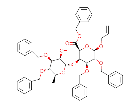 benzyl (3,4-di-O-benzyl-α-L-rhamnopyranosyl)-(1→4)-(allyl 2,3-di-O-benzyl-β-D-galactopyranoside)uronate