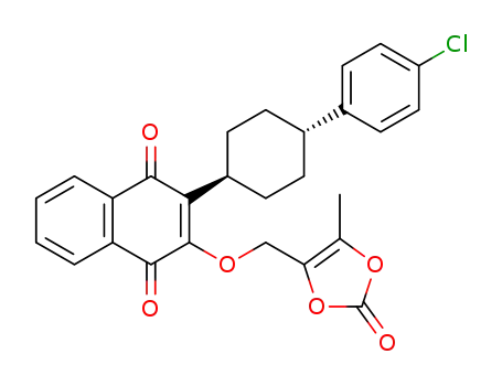 Molecular Structure of 1445850-06-5 (3-(5-methyl-2-oxo-1,3-dioxol-4-yl)methyloxy-2-trans-[(4-chlorophenyl)cyclohexyl][1,4]naphthoquinone)