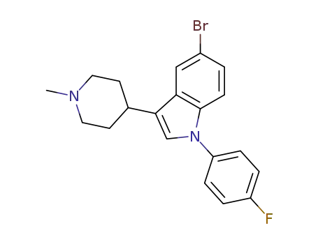 Molecular Structure of 1415089-66-5 (5-bromo-1-(4-fluorophenyl)-3-(1-methylpiperidin-4-yl)-1H-indole)