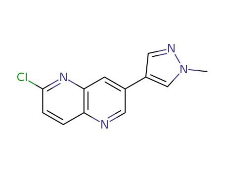Molecular Structure of 1422126-58-6 (2-chloro-7-(1-methyl-1H-pyrazol-4-yl)-1,5-naphthyridine)