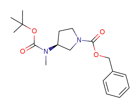 Molecular Structure of 1412254-93-3 (benzyl (3s)-3-{[(tert-butoxy)carbonyl](methyl)amino}pyrrolidine-1-carboxylate)