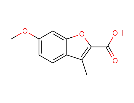 Molecular Structure of 10410-29-4 (6-methoxy-3-methyl-1-benzofuran-2-carboxylic acid)