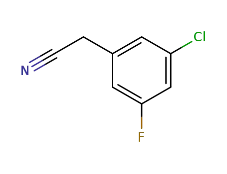Molecular Structure of 493038-93-0 (3-CHLORO-5-FLUOROPHENYLACETONITRILE)