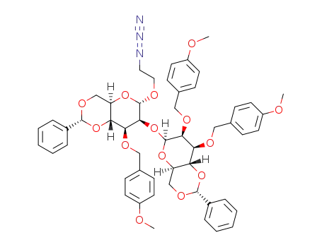 2-azidoethyl (4,6-O-benzylidene-2,3-di-O-(p-methoxybenzyl)-β-D-mannopyranosyl)-(1→2)-4,6-O-benzylidene-3-O-(p-methoxybenzyl)-α-D-mannopyranoside