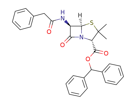 Molecular Structure of 67565-52-0 (diphenylmethyl 6β-(2-phenylacetamido)penicillanate)