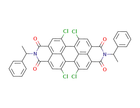 Molecular Structure of 946612-29-9 (N,N'-bis(α-methylbenzyl)-1,6,7,12-tetrachloroperylene-3,4:9,10-tetracarboxylic acid bisimide)