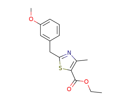 Molecular Structure of 1318758-22-3 (ethyl 2-(3-methoxybenzyl)-4-methyl-1,3-thiazole-5-carboxylate)