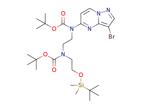 tert-butyl N-(3-bromopyrazolo[1,5-a]pyrimidin-5-yl)-N-[2-[tert-butoxycarbonyl-[2-(tert-butyl(dimethyl)silyl)oxyethyl]amino]ethyl]carbamate