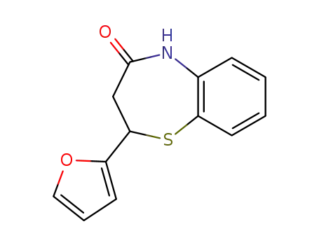 Molecular Structure of 89813-88-7 (1,5-Benzothiazepin-4(5H)-one, 2-(2-furanyl)-2,3-dihydro-)