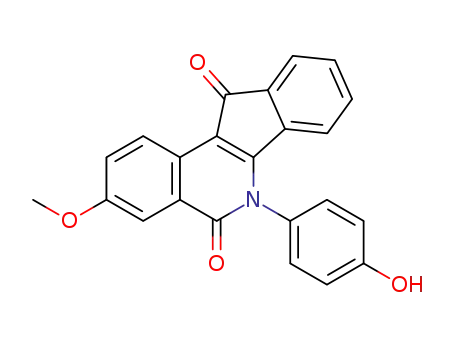 Molecular Structure of 1225021-04-4 (6-(4-hydroxyphenyl)-3-methoxyl-5H-indeno[1,2-c]isoquinoline-5,11(6H)-diketone)