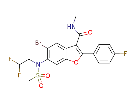 Molecular Structure of 1427035-45-7 (5-bromo-6-(N-(2,2-difluoroethyl)methylsulfonamido)-2-(4-fluorophenyl)-N-methylbenzofuran-3-carboxamide)