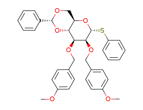 S-phenyl 4,6-O-benzylidene-2,3-di-O-(p-methoxybenzyl)-1-thio-α-D-mannnopyranoside