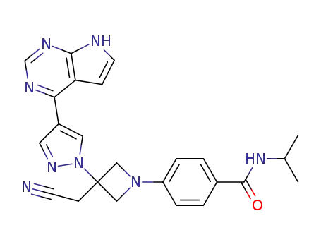 4-{3-(cyanomethyl)-3-[4-(7H-pyrrolo[2,3-d]pyrimidin-4-yl)-1H-pyrazol-1-yl]azetidin-1-yl}-N-isopropylbenzamide
