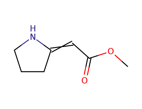 Molecular Structure of 36625-47-5 (Acetic acid, 2-pyrrolidinylidene-, methyl ester)