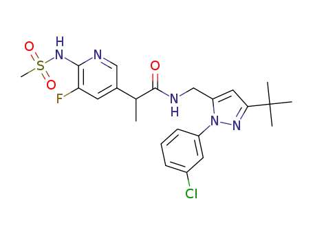N-((3-tert-butyl-1-(3-chlorophenyl)-1H-pyrazol-5-yl)methyl)-2-(5-fluoro-6-(methylsulfonamido)pyridin-3-yl)propanamide