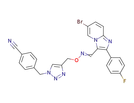 6-bromo-2-(4-fluorophenyl)-imidazo[1,2-a]pyridine-3-carbaldehyde-O-[1-(4-cyanobenzyl)-1H-1,2,3-triazol-4-yl]methyl oxime