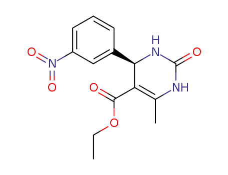 Molecular Structure of 110448-29-8 (ethyl 6-methyl-4-(3-nitrophenyl)-2-oxo-1,2,3,4-tetrahydropyrimidine-5-carboxylate)