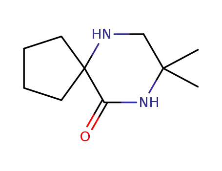 Molecular Structure of 1429171-90-3 (8,8-dimethyl-6,9-diazaspiro[4.5]decan-10-one)