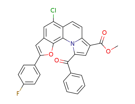 10-benzoyl-5-chloro-2-(4-fluoro-phenyl)-1-oxa-10a-aza-dicyclopenta[a,h]naphthalene-8-carboxylic acid ethyl ester