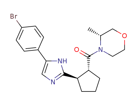 Molecular Structure of 1445590-41-9 (((1R,2R)-2-(5-(4-bromophenyl)-1H-imidazol-2-yl)cyclopentyl)((R)-3-methylmorpholino)methanone)