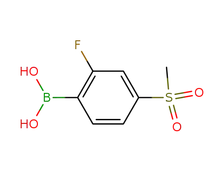 Molecular Structure of 957060-85-4 (2-Fluoro-4-methylsulfonylphenylboronic acid)