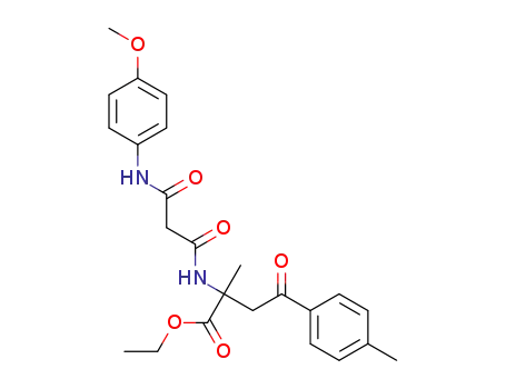 Molecular Structure of 1441058-46-3 (ethyl 2-(3-(4-methoxyphenylamino)-3-oxopropanamido)-2-methyl-4-oxo-4-p-tolylbutanoate)